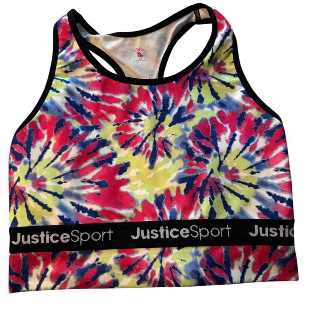 Justice Sport Tie-Dye Tank Top - Red, Blue, Yellow